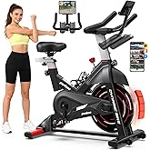 pooboo Exercise Bike, Adjustable Magnetic/Brake Pad Resistance Silent Belt Drive, Indoor Cycling Bike for Home Cardio, Fitness Stationary Bike with 350lbs/300lbs Weight Capacity &Upgraded Version Seat Solid Build 1