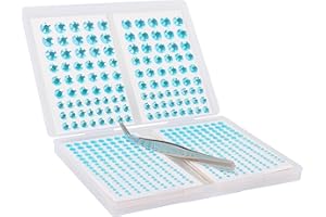 NIACONN Lake Blue Face Jewels Gems Stick on, 10 Sheets/1410 Pcs Self Adhesive Rhinestone Hair Gems Stickers for Makeup & DIY - Lake Blue