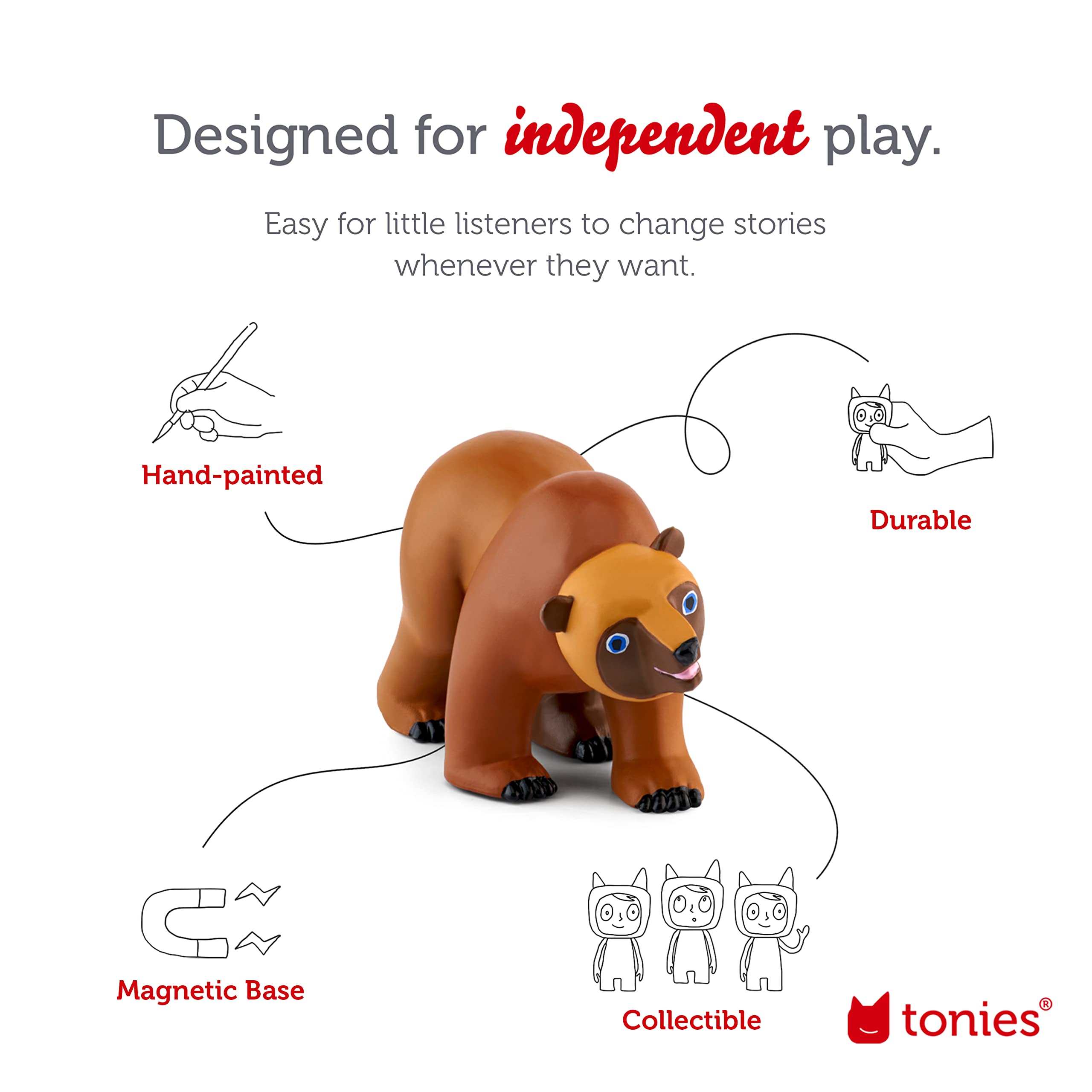 Tonies Brown Bear Audio Toy Figurine from Brown Bear and Friends by Bill Martin Jr. and Eric Carle