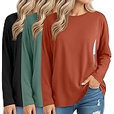 Sweetyweee 3 Pack Women's Nursing Breastfeeding Tops Long Sleeve Maternity Shirts Oversize Hidden Zipper Pregnancy Clothes