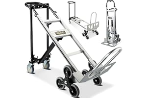 3 in 1 Industrial Convertible Hand Truck Dolly Cart, 1000 LBS Capacity Heavy Duty Hand Truck Stair Dolly, Aluminum Stair Clim