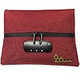 CANNY Mid-Zip Smell Proof Bag – Large Odor Eliminating Travel Pouch. Smell Proof Container with Lock – Medicine Stash Case with Bamboo Charcoal and Activated Carbon (Red)
