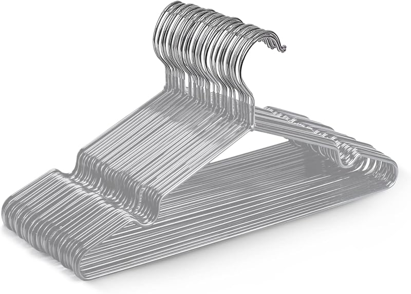 KEPLIN 20x Premium Rubber Coated Metal Hangers Heavy Duty Grey
