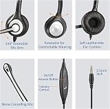 Wantek 3.5mm Headset with Mic Noise Cancelling Call Controls Computer Office view 7