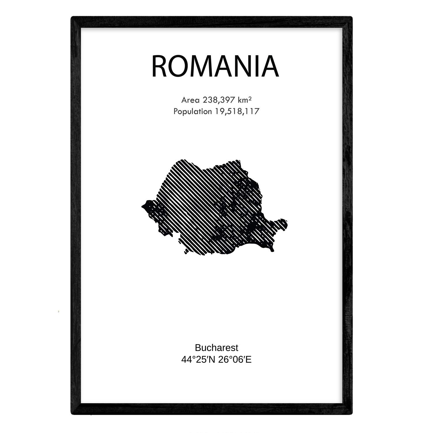 Nacnic Poster of Romania. Sheets of countries and continents. A3 size — image 1