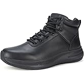 AiLocshun Men's Non Slip Boots Work Shoes Waterproof Lightweight Oil Resistant Kitchen Chef Food Service Leather Ankle Boot