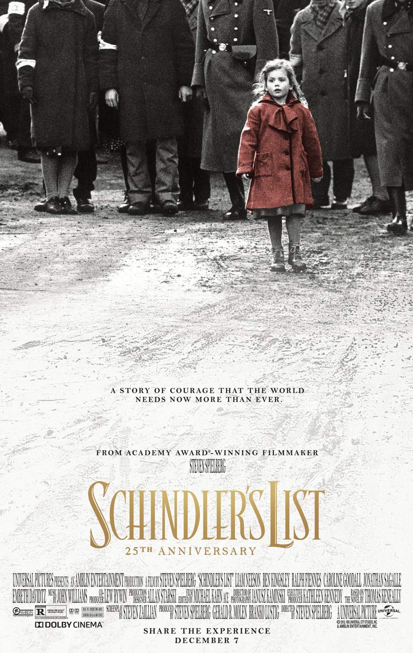 SCHINDLER'S LIST MOVIE POSTER 2 Sided ORIGINAL 25th Ann 27x40 STEVEN SPIELBERG