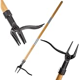 CleneHut Weeder - Stand Up Weed Puller Tool Made with Long Handle - Real Bamboo &amp; 4-Claw Steel Head, Easily Remove Weeds Without Bending, Pulling, or Kneeling.