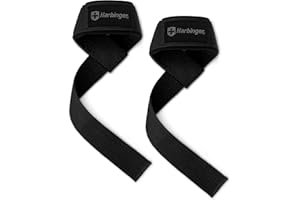 Harbinger Padded Cotton Lifting Straps with NeoTek Cushioned Wrist (Pair)