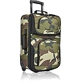 U.S. Traveler Rio Lightweight Softside Rolling Carry-on Suitcase, 2-Wheel Single, Camouflauge