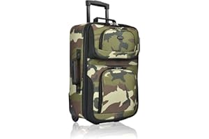 U.S. Traveler Lightweight Rolling 20" Carry On Luggage Softside Suitcase, Camouflage, 2-Wheel Single