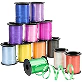 GIFTEXPRESS 12 Rolls Crimped Curling Ribbon Balloon Strings, Assorted Vivid Colors, 3/16" x 720 Ft for Balloon Ties, Arts & Crafts, Gift Wrapping, Florists, Party Decoration