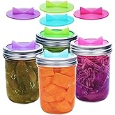 KUNNV Fermentation Lids 4 Pack Silicone Airlock Sauerkraut Pipes for Wide Mouth Mason Jars (AirLock)