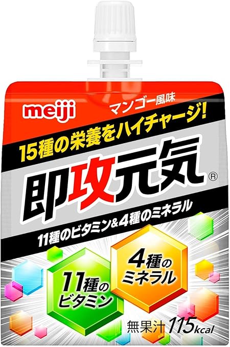Amazon ボール販売 明治 即攻元気ゼリー 凝縮栄養 11種のビタミン 4種のミネラル マンゴー風味 150g 6個 即攻元気 栄養補給ゼリー