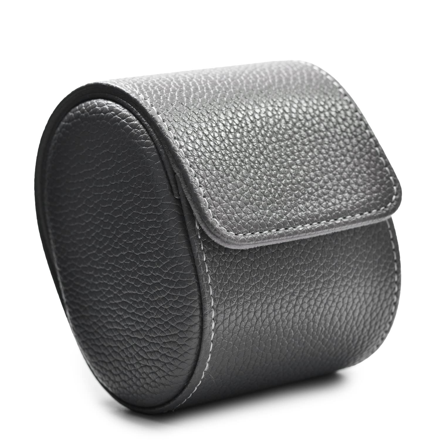 Oirlv PU Leather Watch Storage Box Travel Watch Storage Box Single Watch Case Watch Gift Box for Women Men (Grey)