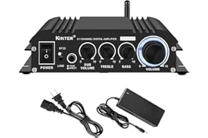 Kinter K3118-2.1 Bluetooth 5.0 Stereo Digital Receiver Amplifier 2.1 Channel Mini Hi-Fi Class D Amp 30 Watt x 2 Channels + 80 Watt Subwoofer for Home TV DIY Auto Outdoor Passive Speakers Subwoofer