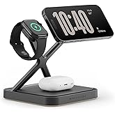 NOCO XGrid XDS3: 3-in-1 Wireless Charging Stand – Charging Station for iPhone, Apple Watch, and AirPods – MagSafe Compatible, Qi2 Certified – Includes 45W USB-C Wall Charger and 6.5-Foot USB-C Cable