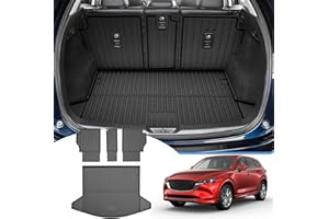 AOMSAZTO Cargo Liner Backrest Mat Compatible with 2017-2025 Mazda CX-5 Backrest Mat Trunk Mat Replacement for 2020 2021 2022 2023 2024 2025 CX5 Accessories (Rear Backrest Mat+Rear Cargo Mat)