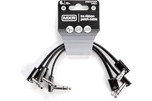 JIM DUNLOP (3PDCISTR06, 1/4-Inch Right Angle MXR Ribbon TRS Patch Cable 6 in|15 cm-3 Pack (3PDCISTR06R)