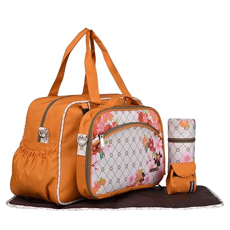 My Milestones Duo Detach 2-in-1 Baby Diaper Bag/Mothers Bag - Orange Floral