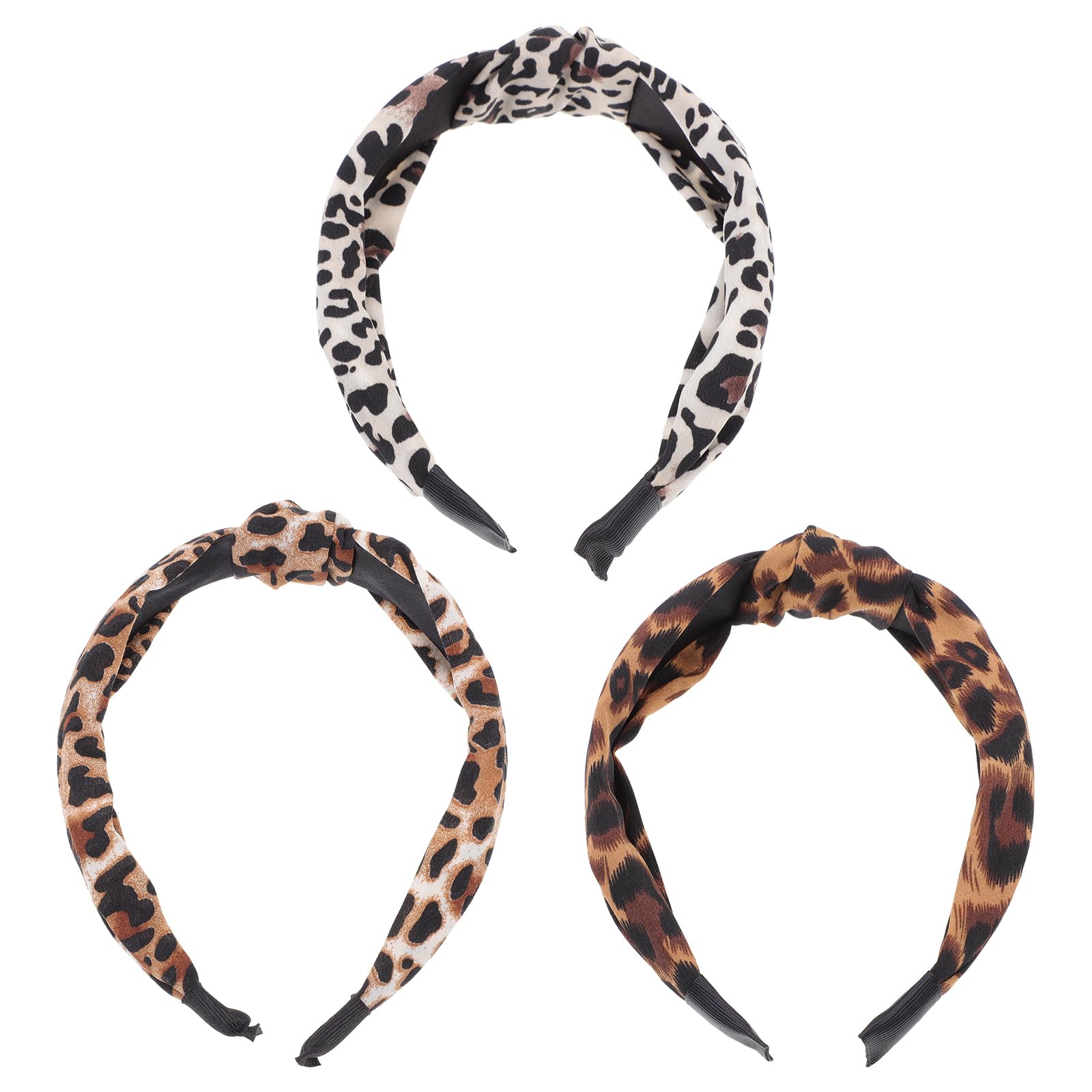 FOMIYES 3 Pcs Cross Knotted Headband Make up Headband Head Bands for Women's Hair Fashion s Knot for Women Knotted for Women Womens s Leopard Hair Wrap