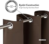 Deconovo Thermal Insulated Blackout Curtain Eyelet 52x90 Brown 1 Panel view 3