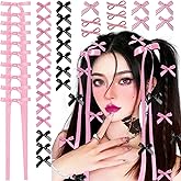 40Pcs Y2K Hair Clips Set Colorful Bow Hair Clips 4 Shaped Metal Snap Hair Accessories Satin Mini Hair Bow Clips for Women Girls(Pink)