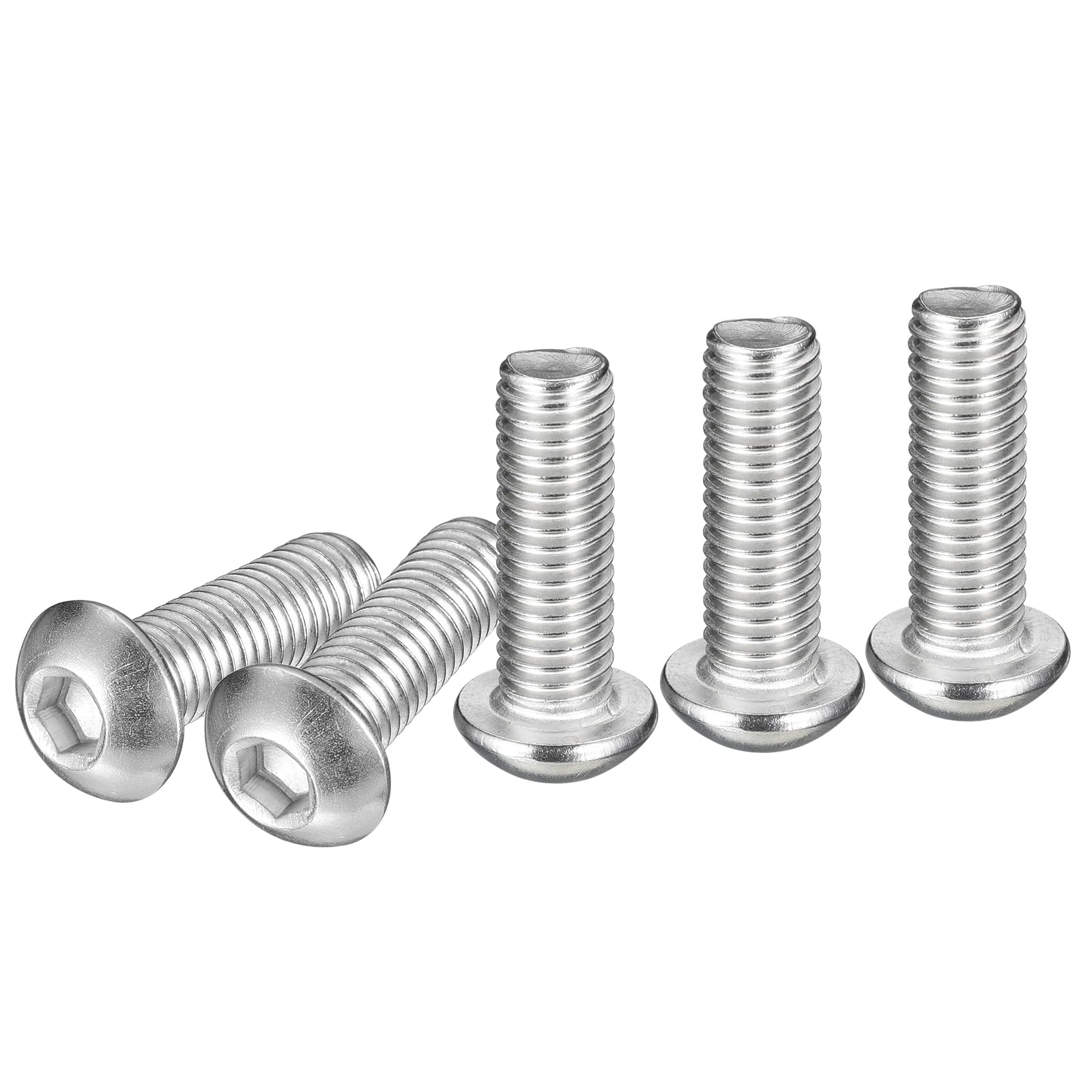 DTGN M8-1.25x25mm Button Head Socket Cap Screws - 10Pack - Good for Machine - 304 Stainless Steel 18/8 - Hex Drive Full Thread Fasteners โ image 1
