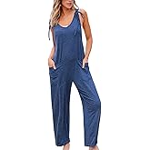 CUPSHE Women's Jumpsuit V Neck Sleeveless Tied Pockets Outfits Casual Vacation Rompers Navy