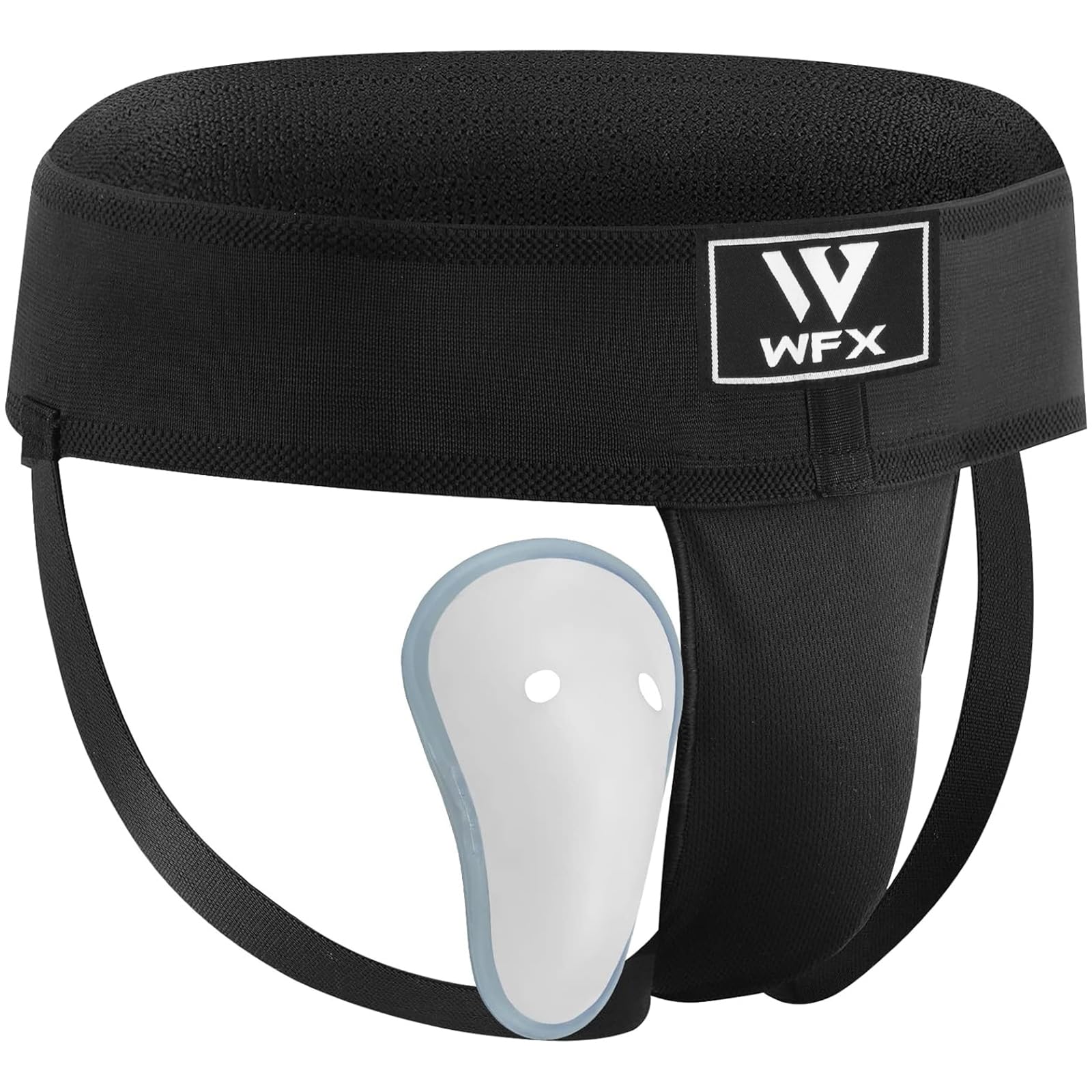 WFX Groin Guard for Boxing Kickboxing and MMA Fighting Muay Thai Abdominal Adjustable Sparring Groin Protector Jockstrap Taekwondo Karate Training Underwear for Martial Arts Jiu Jitsu BJJ (M)