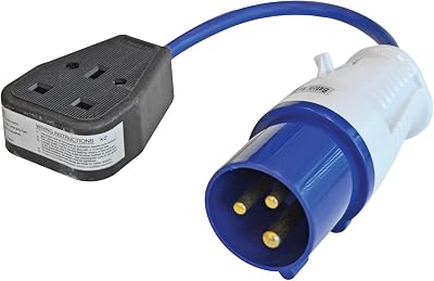 Faithfull 16A Plug to 13A Socket 240v Converter Fly Lead 35cm