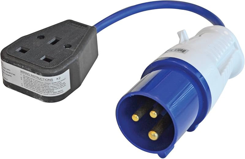 Faithfull 16A Plug to 13A Socket 240v Converter Fly Lead 35cm