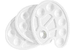 Artlicious Paint Palette - Plastic Paint Tray Palettes for Acrylic, Oil, or Watercolor Painting - Thumb Holder Trays for Artist Mixing Wet Color - Size for Kids & Adults, Craft Supplies﻿