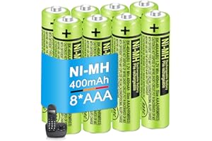 EOCIK BK-40AAABU 8 Pack NI-MH AAA Rechargeable Battery for Panasonic 1.2V 400mAh Rechargeable AAA Batteries for Cordless Phon
