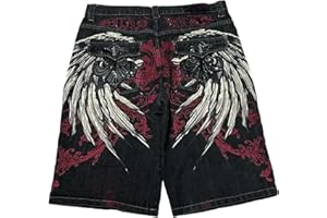 Jorts Men Y2K Gothic Jeans Shorts Streetwear Baggy Jorts Harajuku Style Denim Shorts Vacation Summer Shorts
