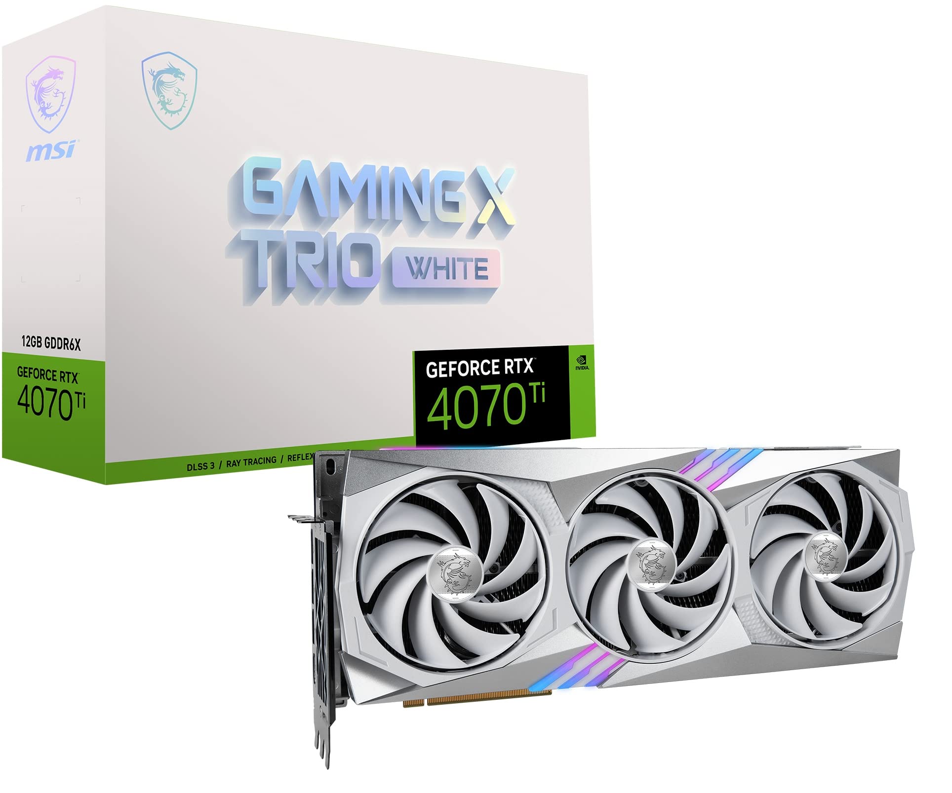 MSI Gaming GeForce RTX 4070 Ti 12GB GDRR6X 192-Bit Extreme Clock: 2760 MHz HDMI/DP Nvlink Tri-Frozr 3 Tarjeta gráfica Ada Lovelace Architecture (RTX 4070 Ti Gaming X Trio White 12G)