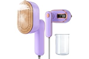 Portable Travel Steamer for Clothes, 2 in 1 Small Spray, 180° Rotating Handle, Lightweight, Quick-Heating, Easy to Use (Purpl
