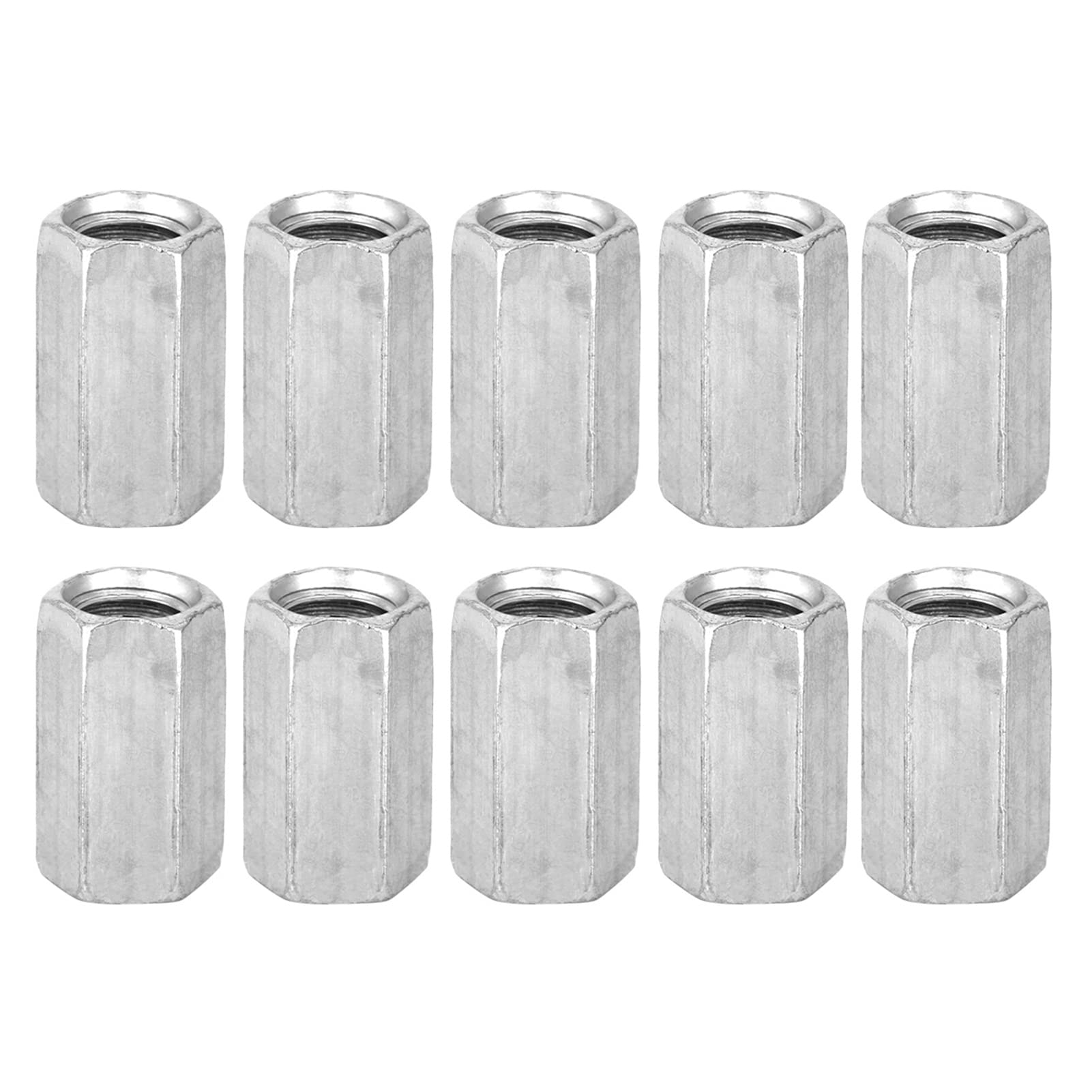 M8 Coupling Nut Hex Female Threaded Connector Zinc Plated for Rod, Bar, Studding – M8x20 Straight Fitting Fastener for Communication Equipment