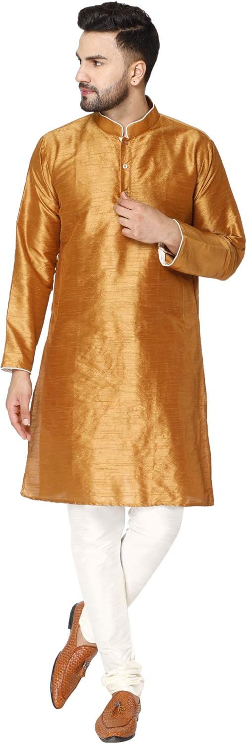 Kurta Pajamas Skavij Mens Art Silk Kurta Pajama Set Indian Traditional Wedding Party Dress Clothing Accessories