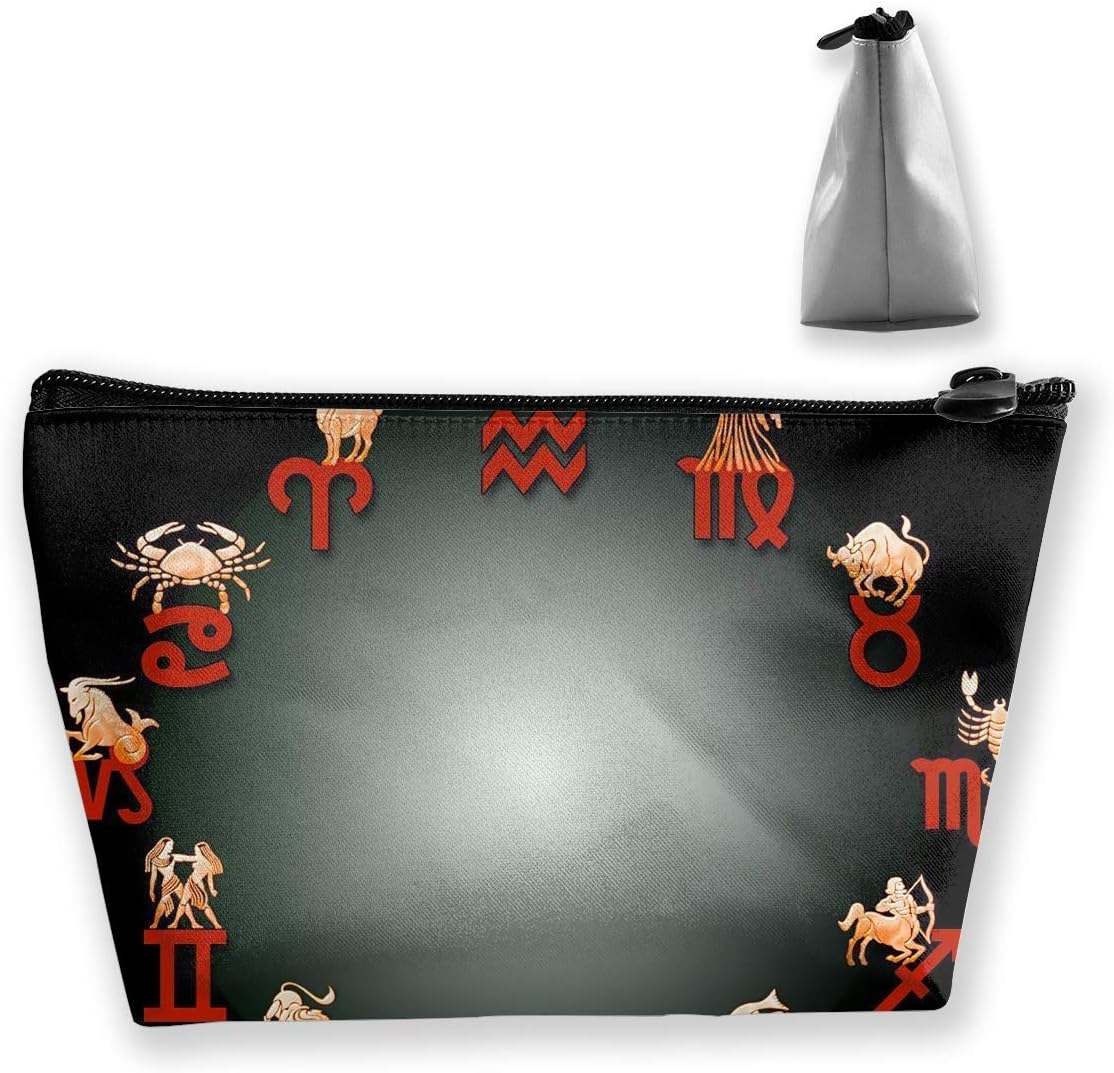 Red Zodiac Multi-Functional Trapezoidal Storage Bag Toiletry Bag Zipper Receive Bag