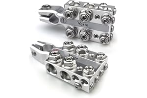Vgate 20-Way Lead Acid Battery Post Terminal Ends Distribution Block Bus Bar, 8AWG up to 4/0(XL) Wire Gauge for Tapered Top P