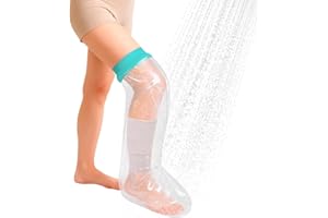 CIVJET Waterproof Leg Cast Cover for Shower Adult – Reusable Leg Cast Protector with Soft Ring Seal, Leakproof Cast Covers for Showering Foot Knee Leg Surgery, Shower Boot for Injury Recovery Use