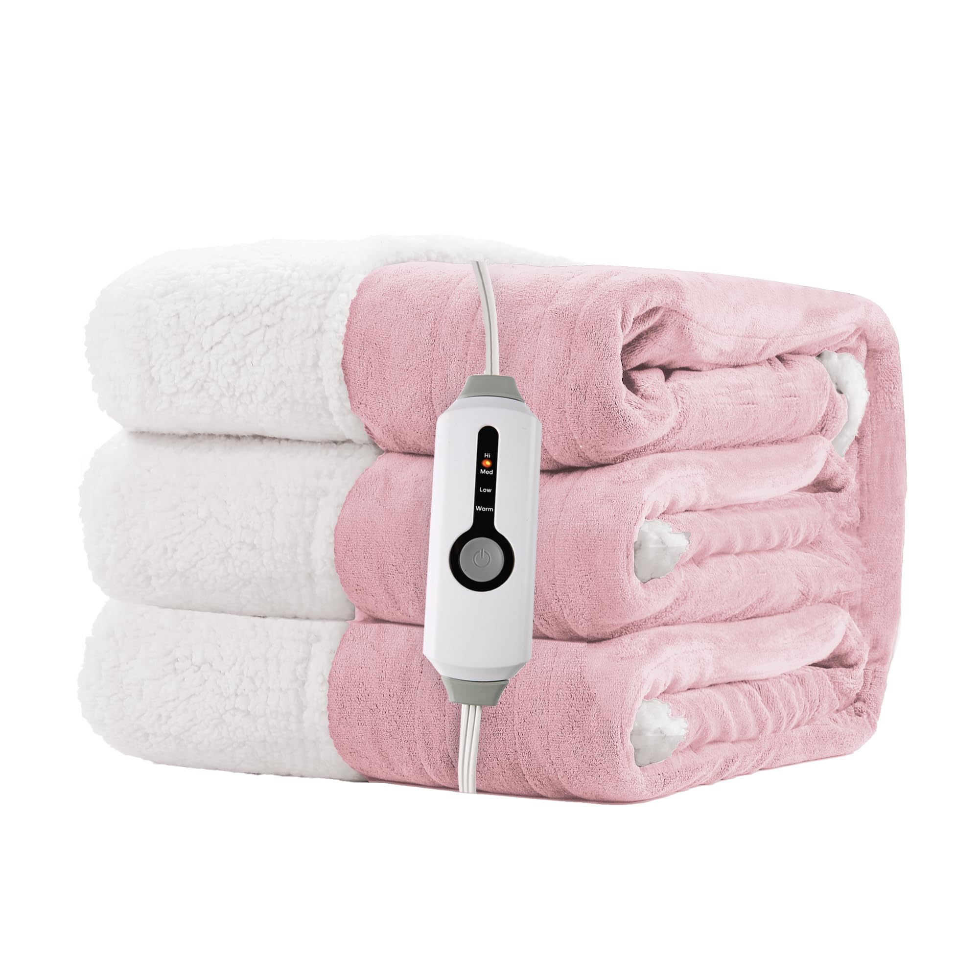 Photo 1 of **MISSING CORD**DOESN'T WORK WITHOUT IT**
RALYSUN Electric Heated Blanket Full Size 72"x84" - Dual-Sided with Microplush & Sherpa Fabric, 4 Heat Settings & 10 Hours Auto Off, Machine Washable - Pale Pink