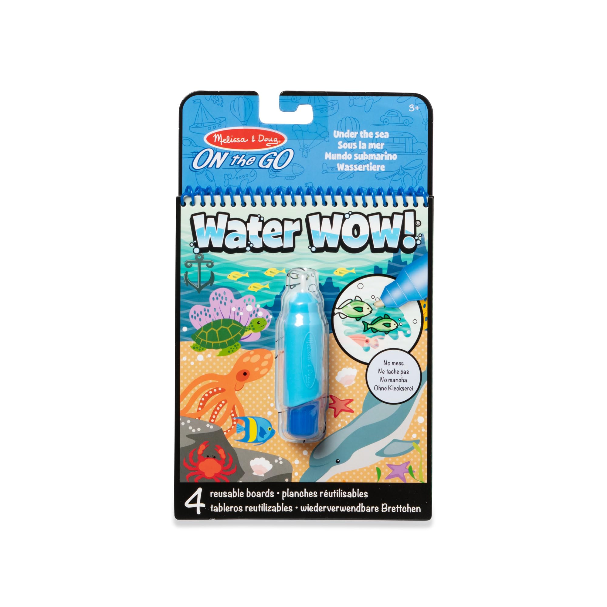 Melissa & Doug On the Go Water Wow! Reusable Water-Reveal Activity Pad - Under the Sea No Mess Paint Colouring Book - FSC Certified