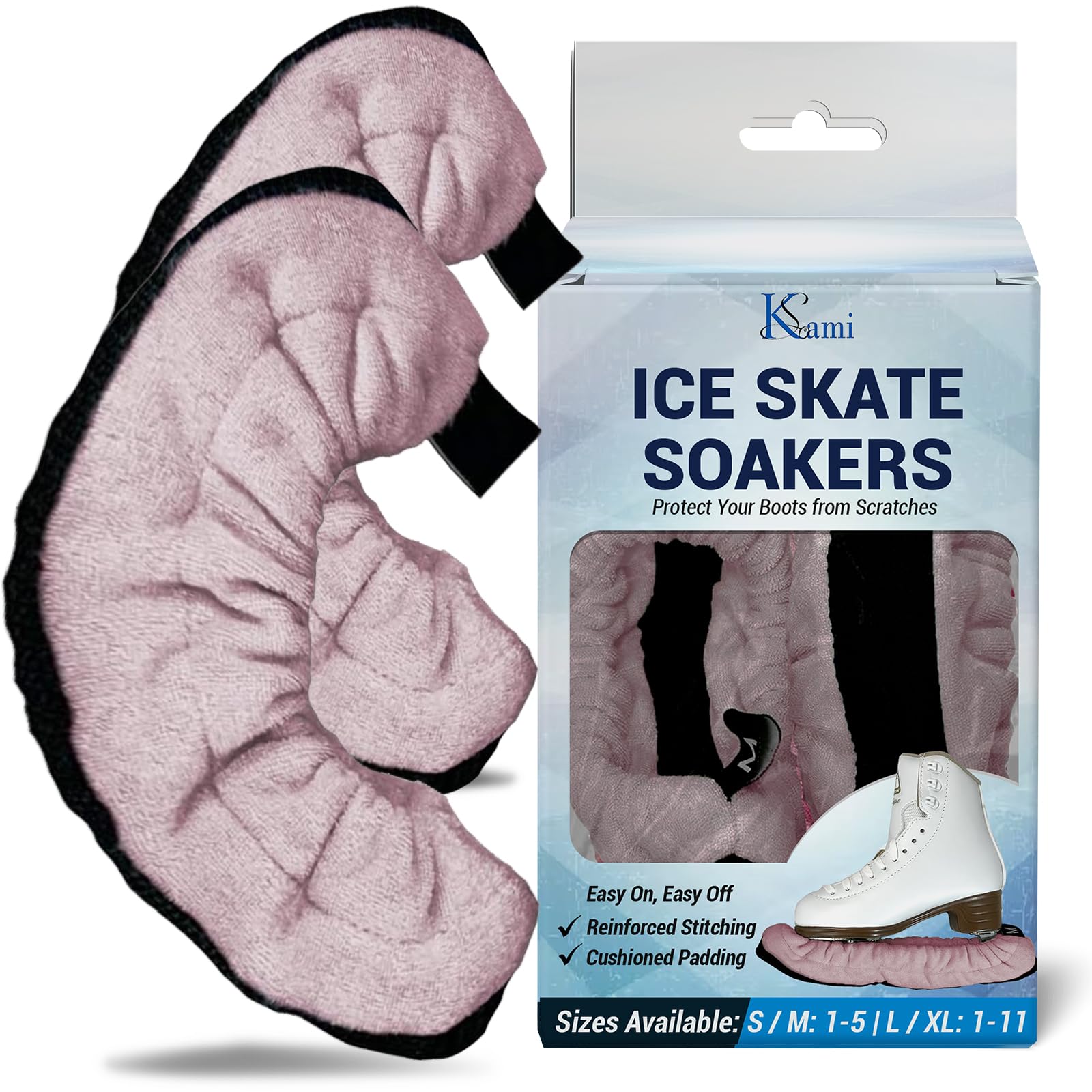 Photo 1 of Kami-So Ice Skate Soakers | Durable Blade Protection | Lightweight Ice Skating Soakers | Moisture Wicking w/Stretch Fabric & Reinforced Stitching | Prevents Nicks & Scratches | Large/X-Large (Lilac)