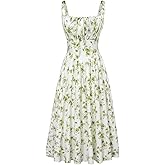 SCARLET DARKNESS Women's Floral Midi Dress Corset Sundresses 2026 Summer Spring Vacation Milkmaid Dresses