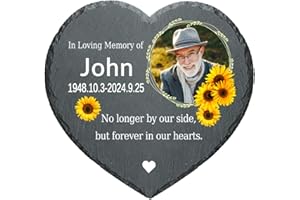 Personalized Memorial Stones for Loved Ones Lost, Custom Garden Grave Memorial Plaques Marker Headstone Tombstone with Image 