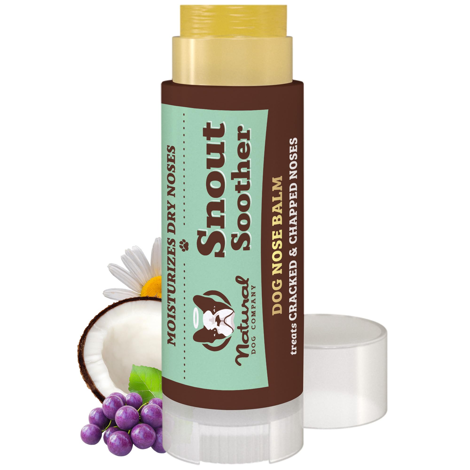 Natural Dog Company - Snout Soother | Dog Nose Balm for Chapped, Crusty and Dry Dog Noses, Organic, All Natural Ingredients 0.15oz Travel Stick