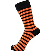 ZAKIRA Finest Combed Cotton Striped Dress Socks for Men, Women