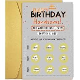 Qiliji Funny Birthday Card for Him, Naughty Scratch Off Birthday Card for Husband Boyfriend Fiance, Rude Bday Card, Scratch &amp; Match 3 In A Row And Win That Prize